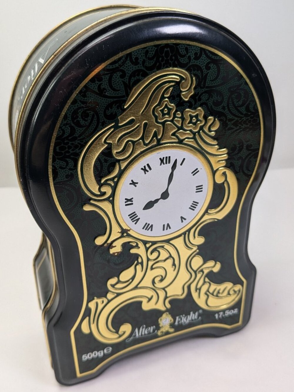 Vintage After Eight Chocolate Metal Tin Grandfather Clock Collectible Storage